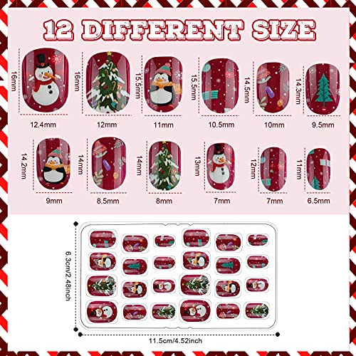 Maitys 240 Pcs Kids Press-On Nails - Pre-Glued Short Artificial Nail Kit