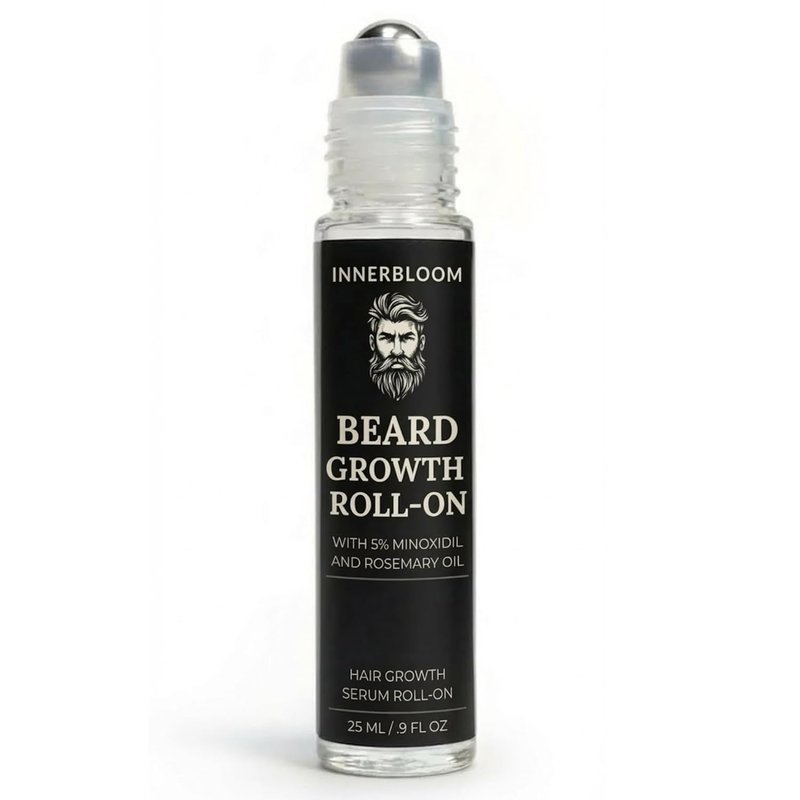 Minoxidil 5% Beard Growth Roller - Portable Mustache & Beard Enhancer with Rosemary Oil
