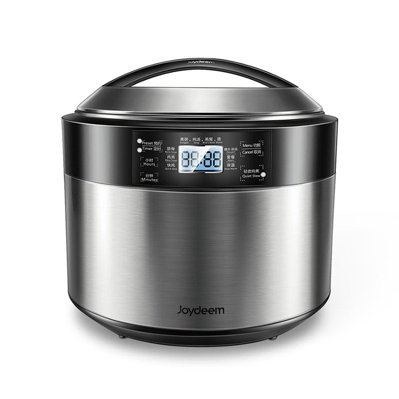 Joydeem Electric Stew Pot, 8.5Qt Stainless Steel Inner Pot with 5 Ceramic Liners (3.5L + 4 × 0.45L), Dual Cooking Modes, Brushed Stainless-Steel Exterior, For Soup, Congee & Bird’s Nest, DDG-B350