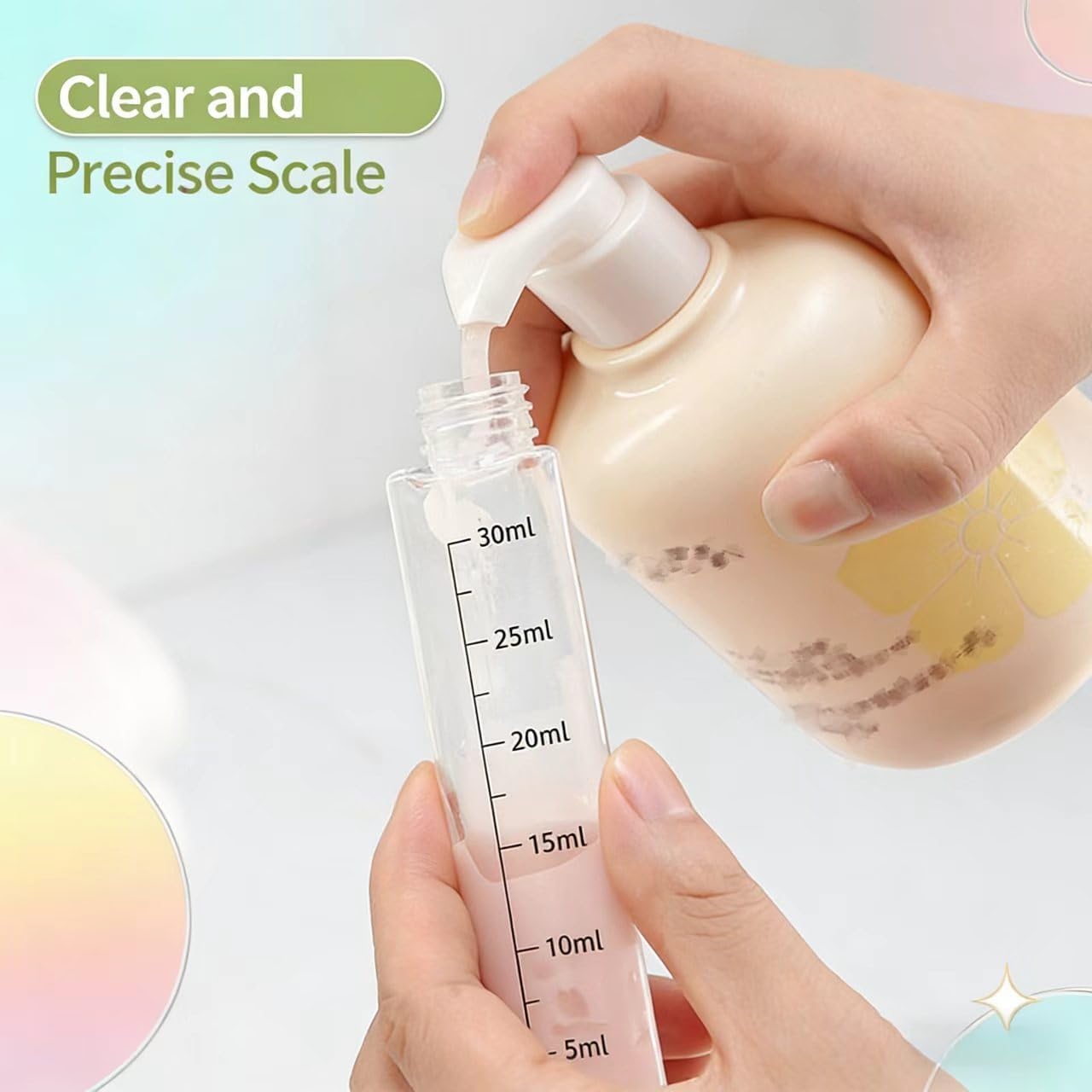 4 in 1 Travel Dispenser Set - Leak-Proof 30ml Pump Bottles for Shampoo, Lotion & Skincare | Portable Green Containers