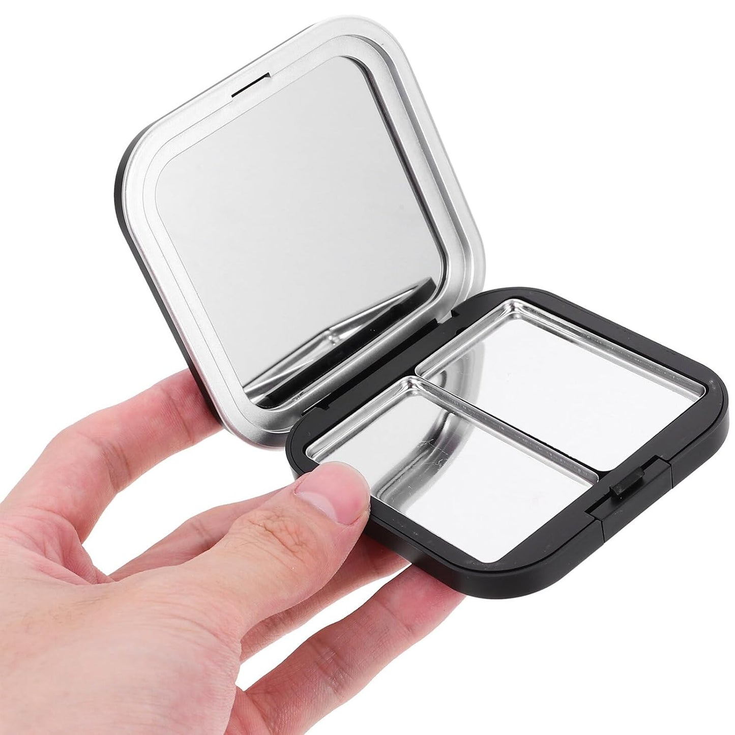 Magnetic Empty Eyeshadow Palettes - 2 Pcs Refillable DIY Makeup Storage Case | Portable with Mirror