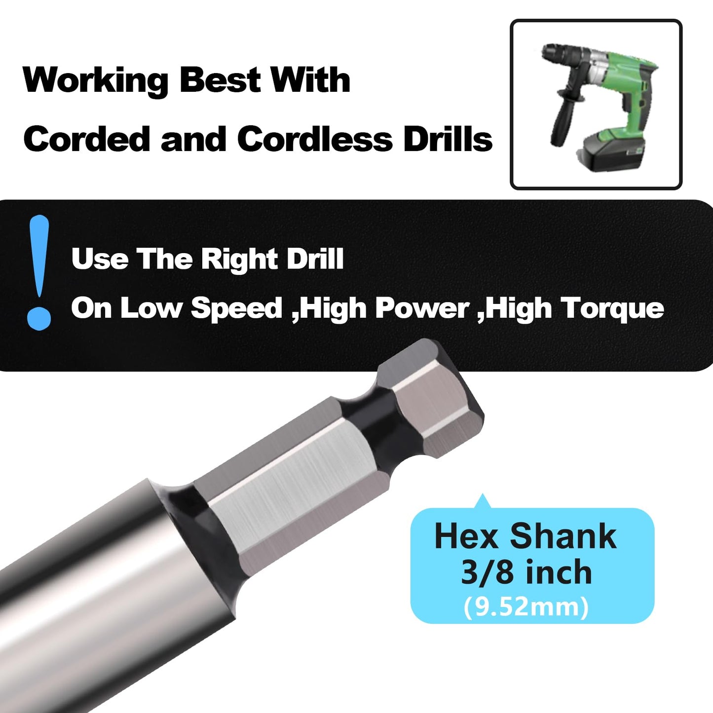 1 inch X 11.8 inch Auger Bit for Wood, 26x300mm Hex Long Auger Drill Bit for Wood, Hard Wood,Ship, Composite Materials, Drywall and DIY Projects