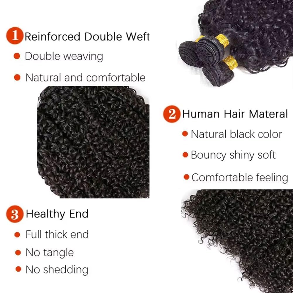 28 30 32 Inch Curly Bundles Black Natural Color Human Hair Bundle Brazilian Virgin Hair 3 Bundles Deep Curly Bundle Hair Extensions
