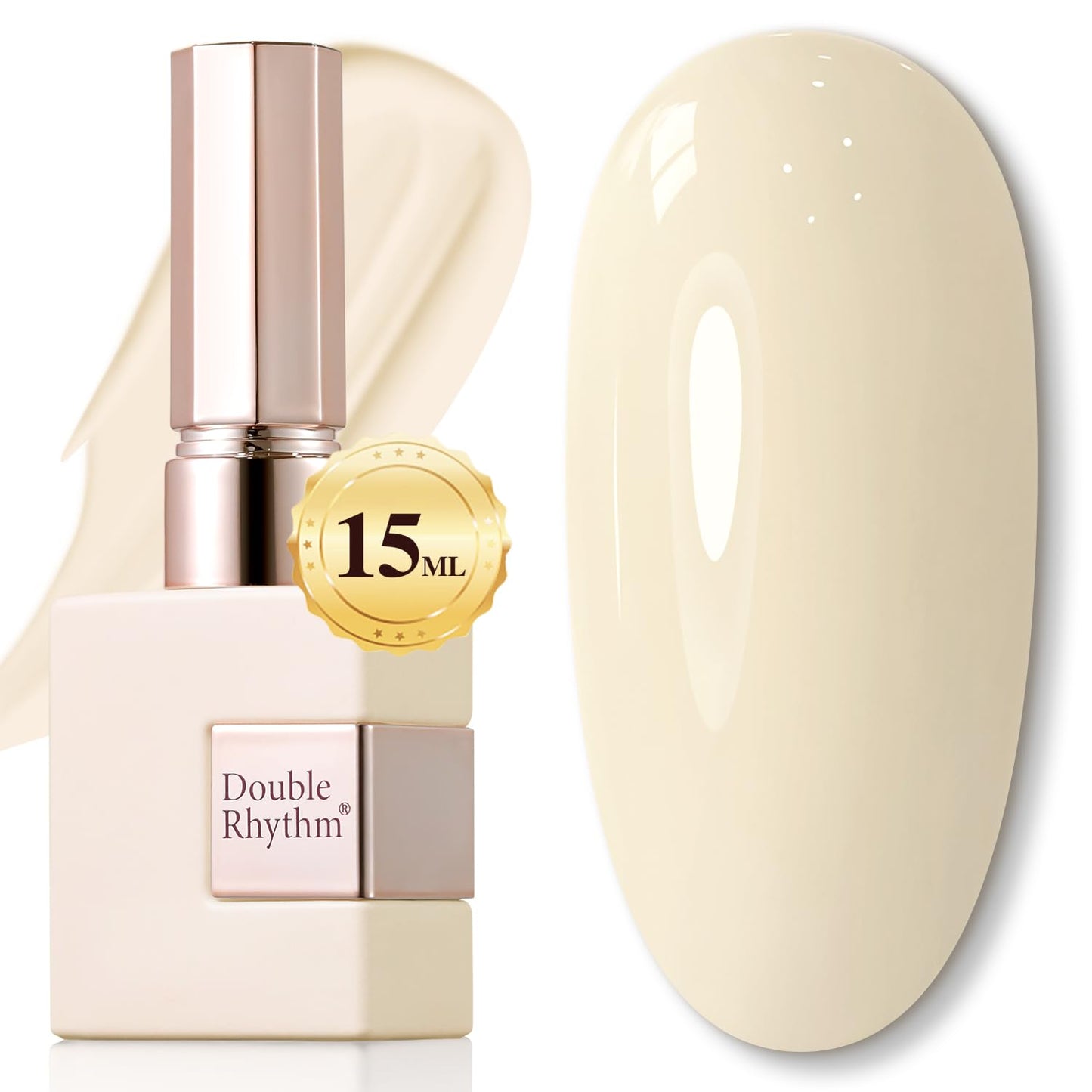 Gel Nail Polish - Double Rhythm 15ML Pearl White Soak Off for Art Manicure | DIY at Home