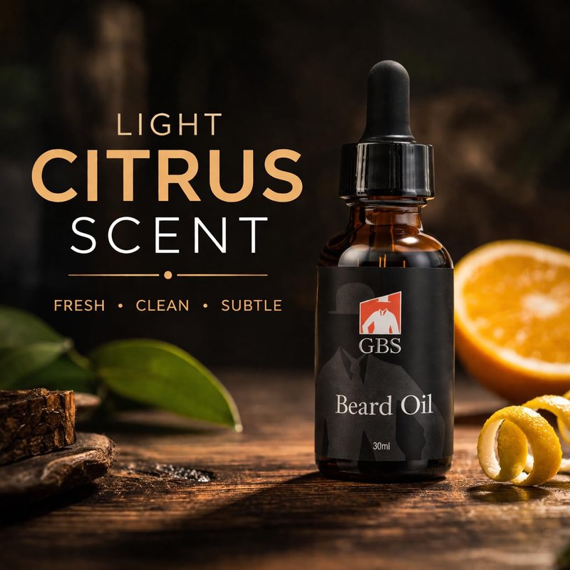 G.B.S Men’s Beard Oil with Glass Dropper - Natural Conditioning Oil for Softening & Moisturizing (1 oz)