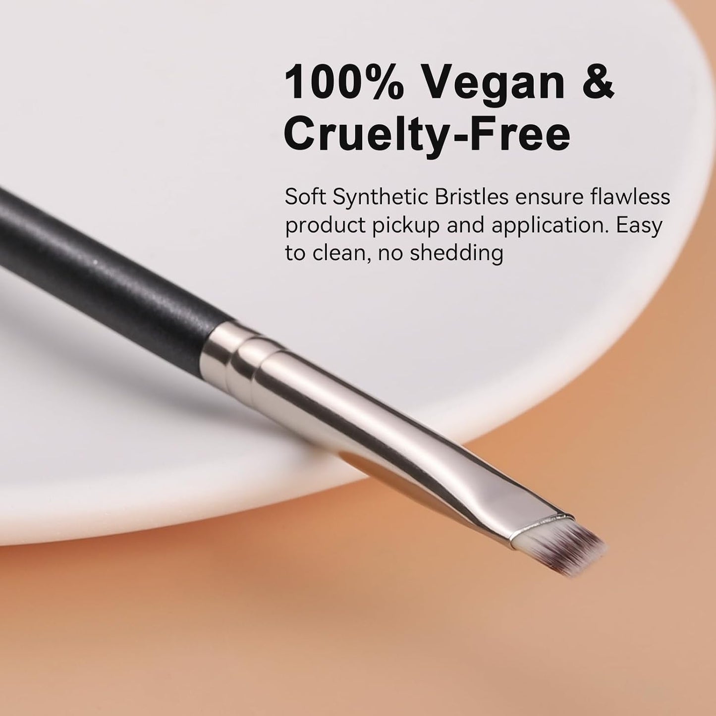 Flat Angled Eyeliner Brush - Soft Thin Slanted Synthetic Bristles for Precision Eyebrow Makeup | Ideal for Brow Powder & Gel