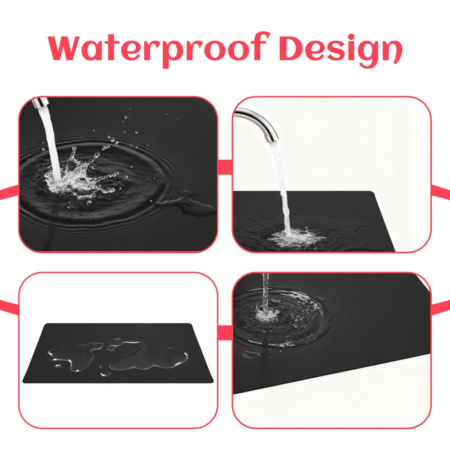 23.6 x 11.8in Foldable Nail Art Table Mat, Soft Microfiber PU Leather Nail Desk Mat, Double-Sided Waterproof Non-Slip Protective Pad for Nail Tech Salon, Professional Home Use, Black