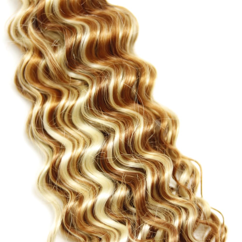 28 30 32 Inch GveoXvo Blonde Deep Wave Bundles #30 Brown Bundles Human Hair Brazilian Virgin Remy P30613 Highlight Bundle Hair Extensions