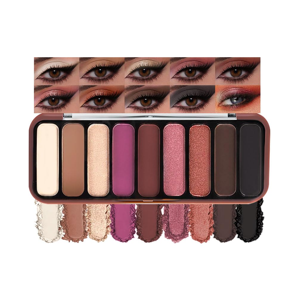 Warm Neutral Nude Eyeshadow Palette - Matte & Shimmer, High Pigment | Mini Everyday Makeup for All Eye Colors