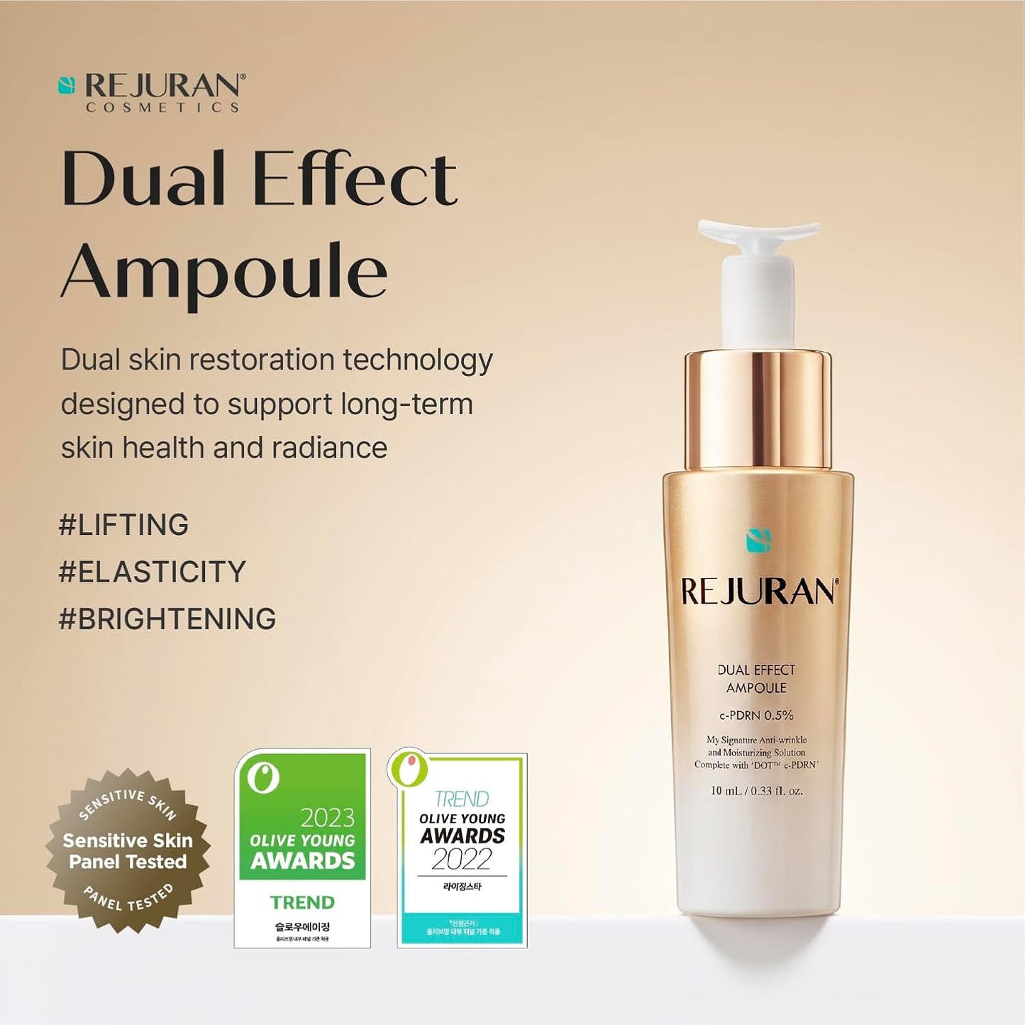 Rejuran® Dual Effect Ampoule - Korean Face Serum for Hydration, Firming & Radiance | 10mL Travel Size