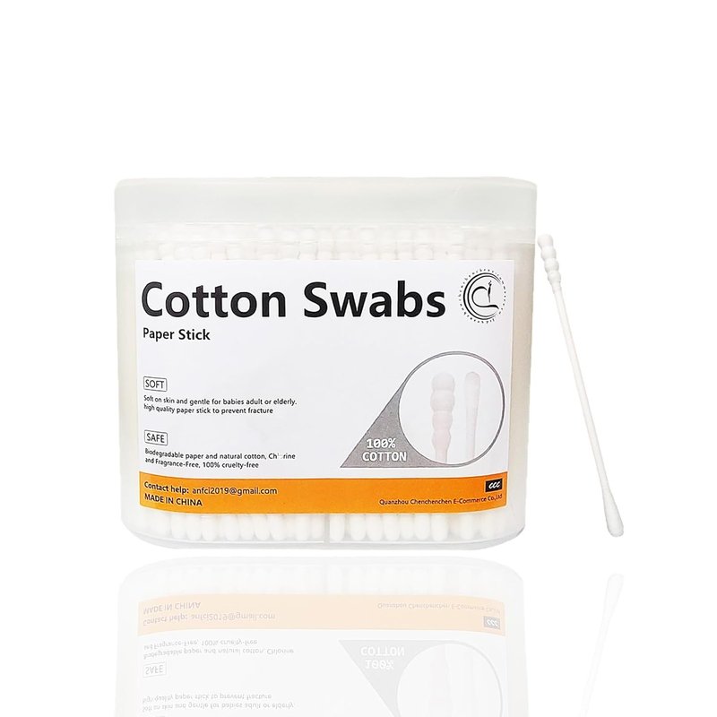 Mini Cotton Swabs - 500pcs Spiral/Round Cotton Buds for Personal Care & Cleaning