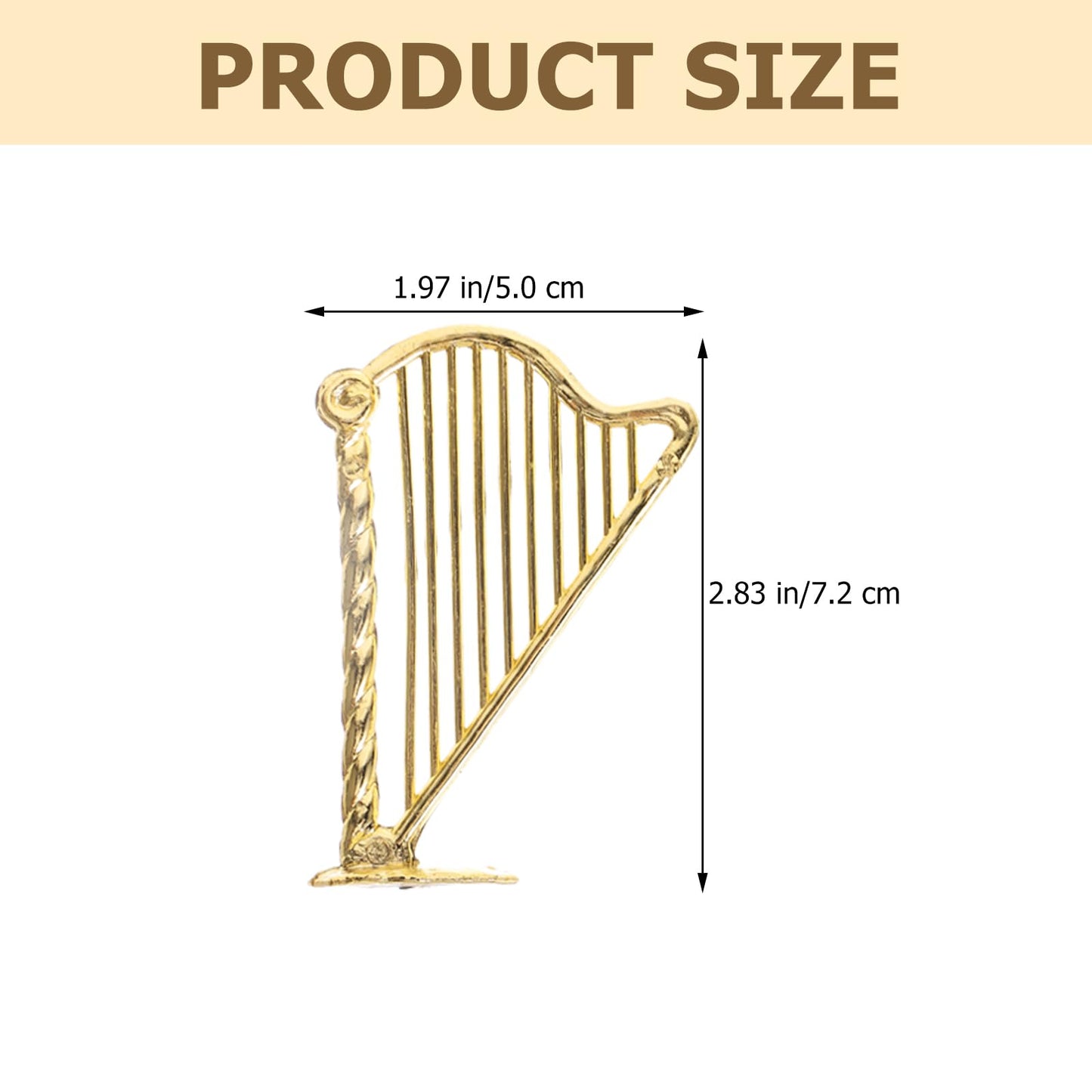 10pcs Miniature Harp Instrument Model Xmas Tree Musical Instrument Harp Model Pendant for Christmas Music Party Home Decor