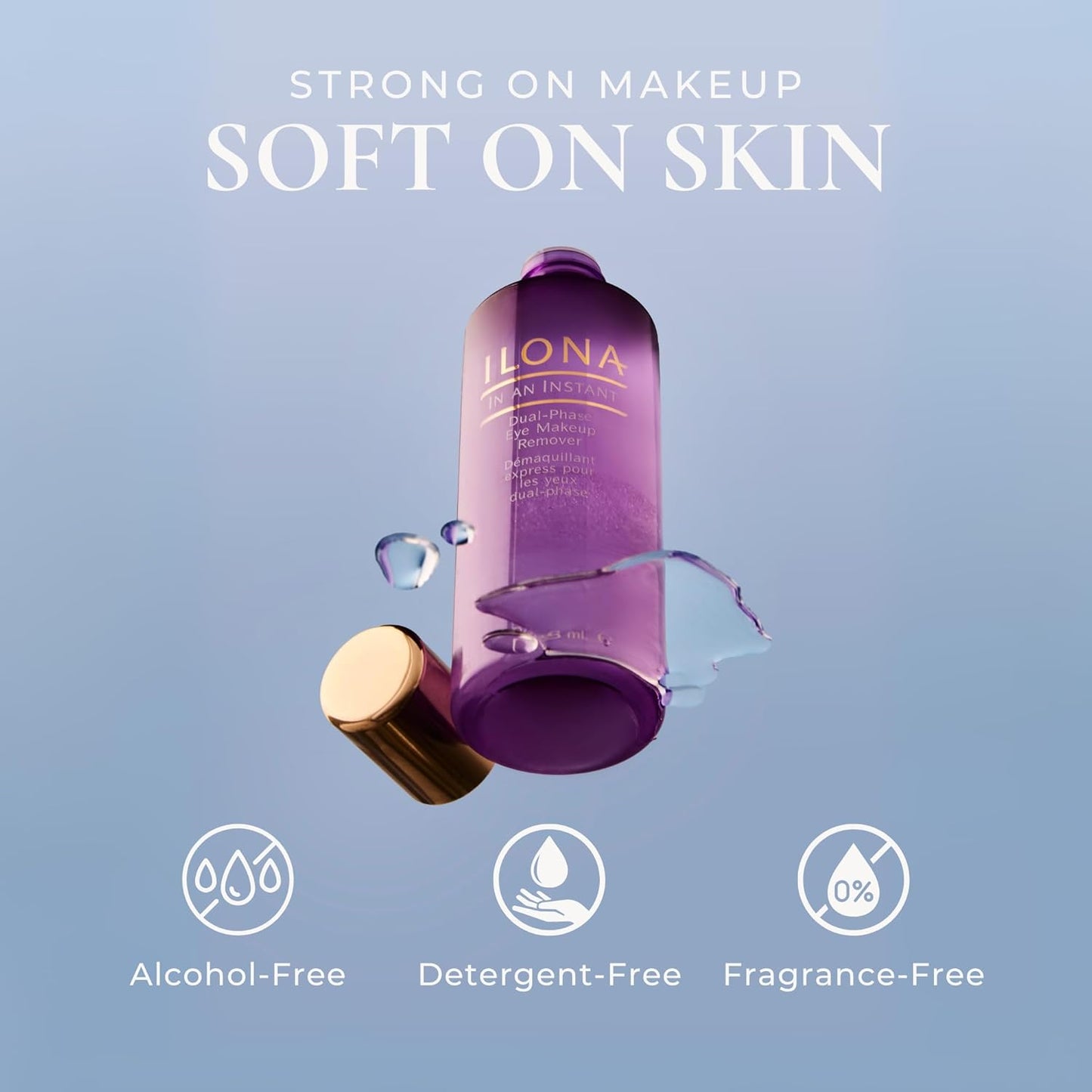 ILONA Eye Makeup Remover - Melts Waterproof Mascara & Liner | Gentle Oil-Free Formula for Sensitive Eyes | 4.0 oz
