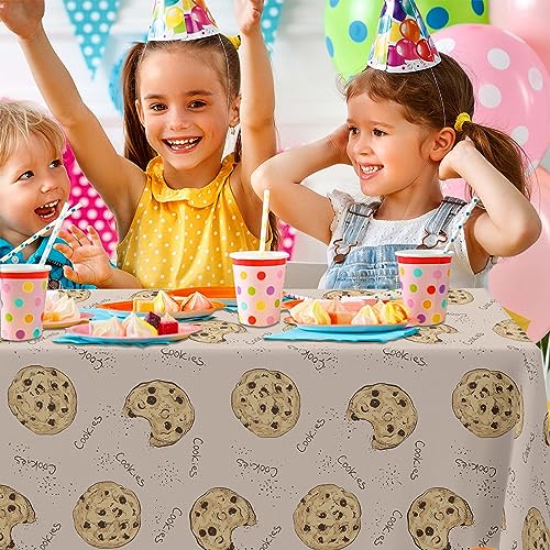 Chocolate Chip Cookie Tablecloth - 53x98 Inch Rectangle for Parties