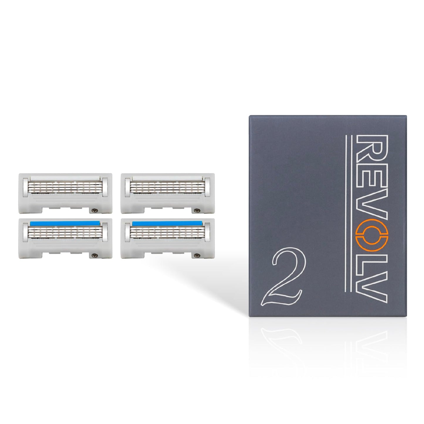 Revolv Dual Sided Razor Cartridge Refill, 2-Pack Premium Razor Blades for Men with Swedish Steel - Long Lasting Shave for Sensitive Skin - Perfect for Men's Shaving Kits and Men's Shaver