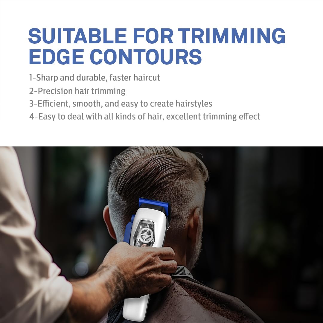 Caliber Pro Zirconia DLC Hair Clipper Blades, Professional Barber Trimmer Replacement Blades, Compatible with Disruptor ZR and 10MM Clipper