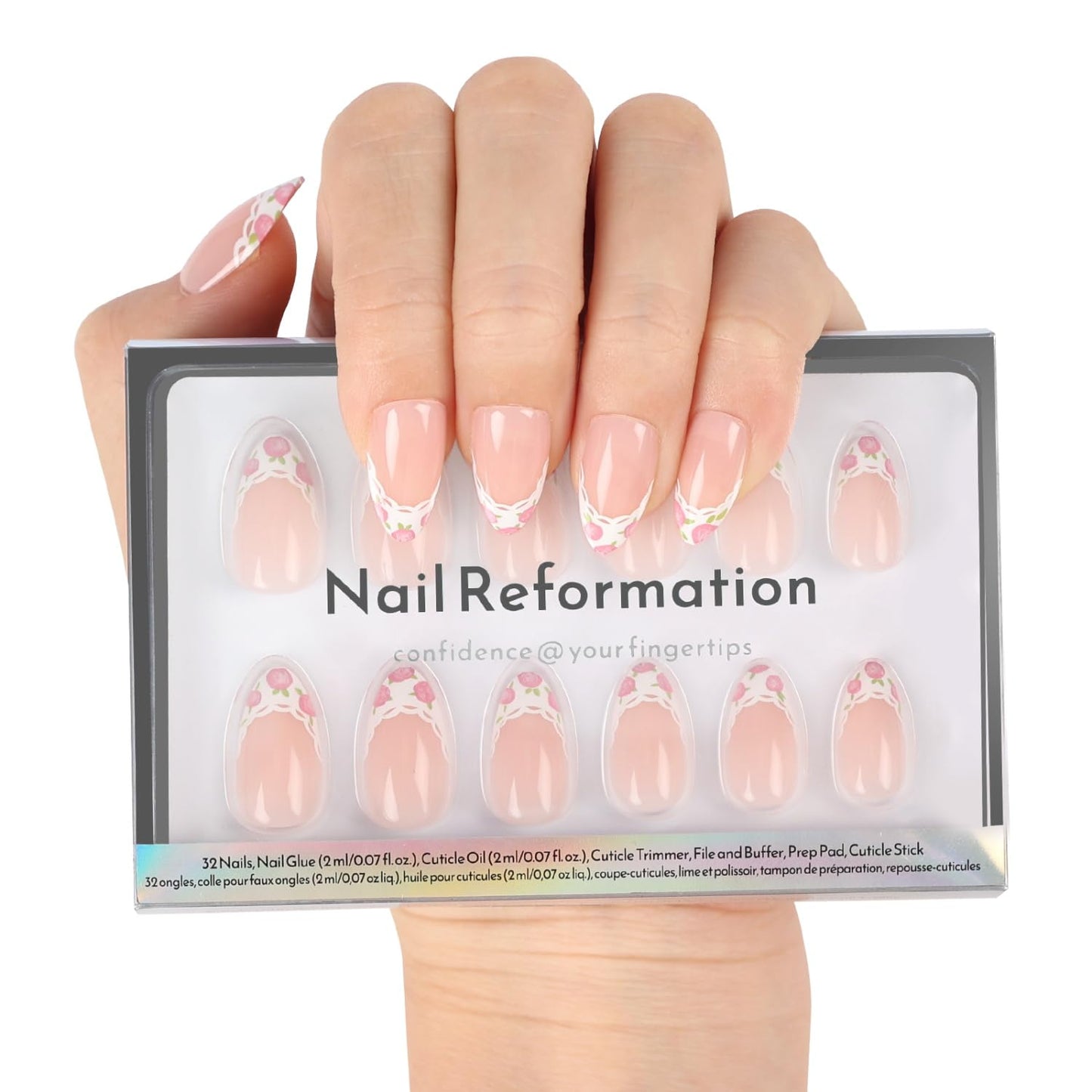 Press On Nails - Short Almond Fake Nails in Jade Green with Jewel Gold Accents | 32-Piece Reusable Nail Kit for Women