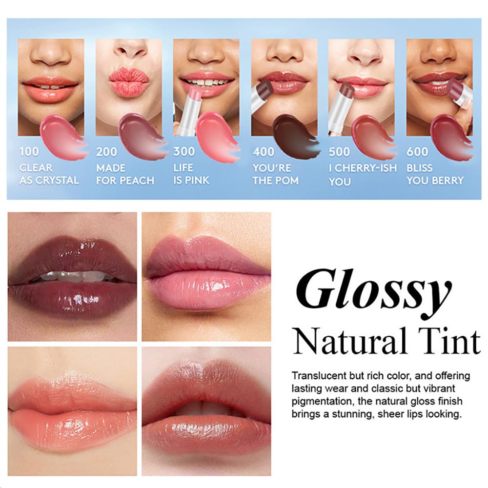 Hydrating Lip Tint Set - 6 Pcs Tinted Lip Balm for Deep Nourishment | Long-Lasting Moisturizing Care for Dry, Cracked Lips
