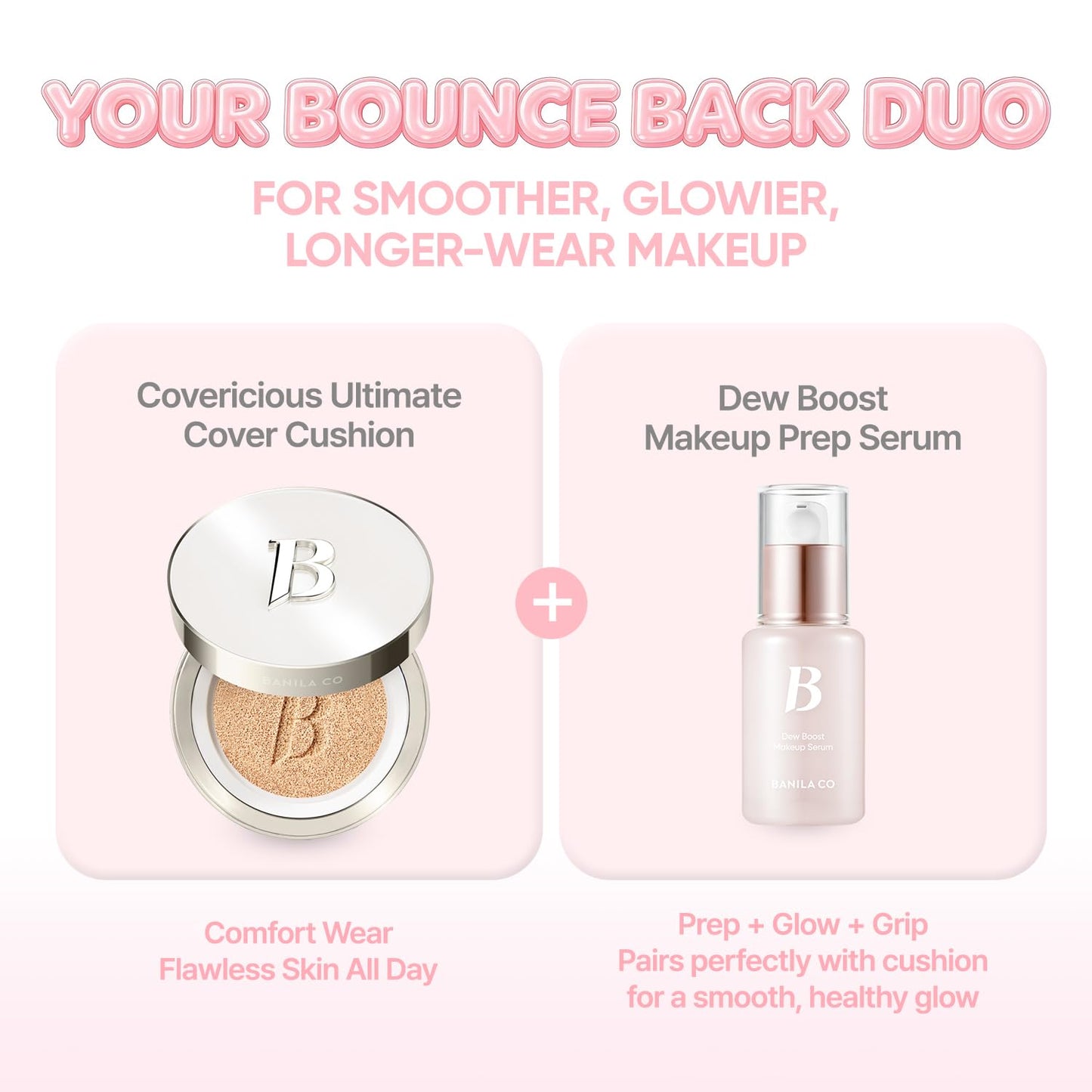 BANILA CO Dew Boost Makeup Serum | Bounce-back Supple Hydration & Natural Makeup Glow | Hydrating Prep & Grip Primer for Radiant Glass Skin | Dewy-Plump Finish Face Base (30ml / 1.01 fl oz)