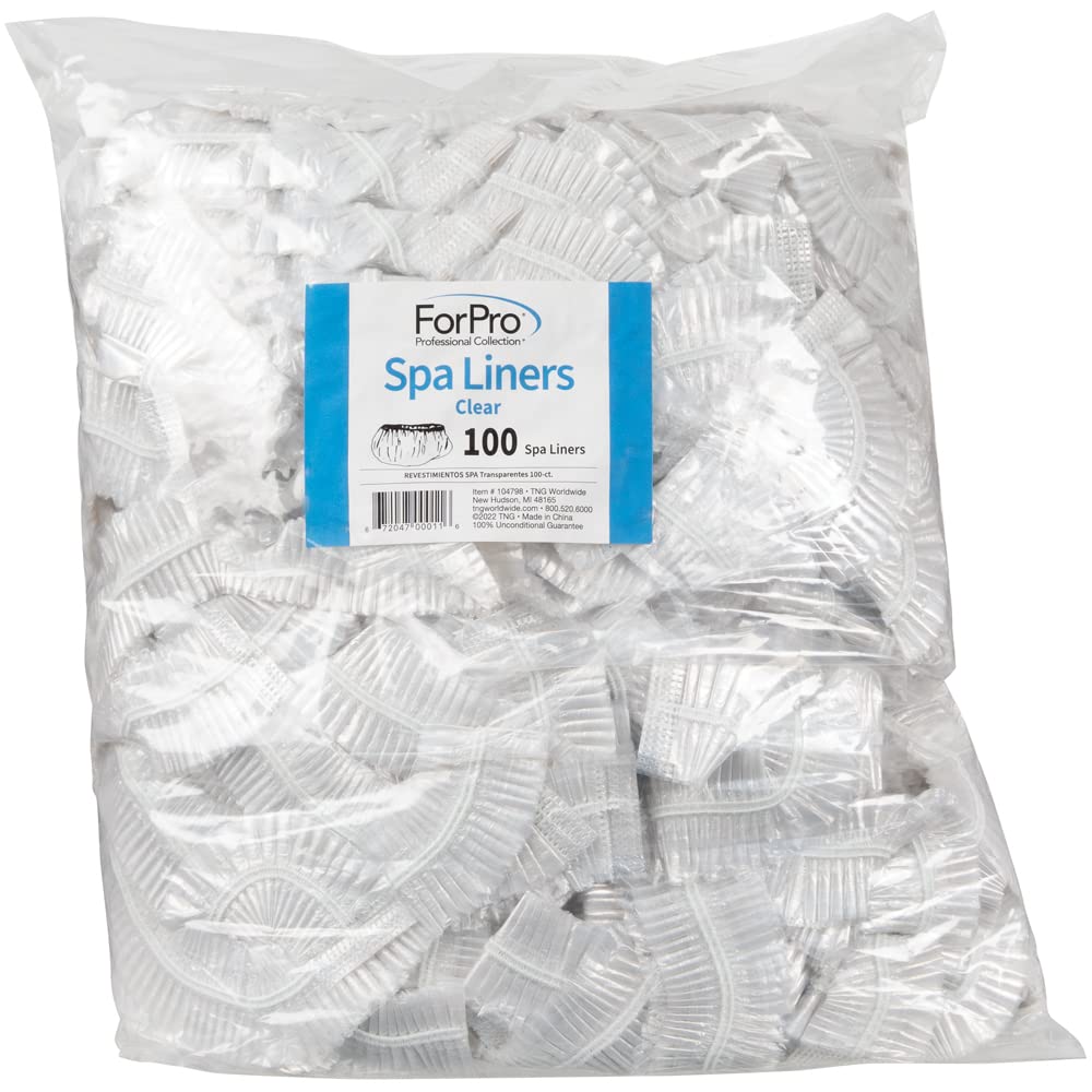 Professional Spa Liners - Disposable Pedicure Liners for All Spas | Clear, 100-Count