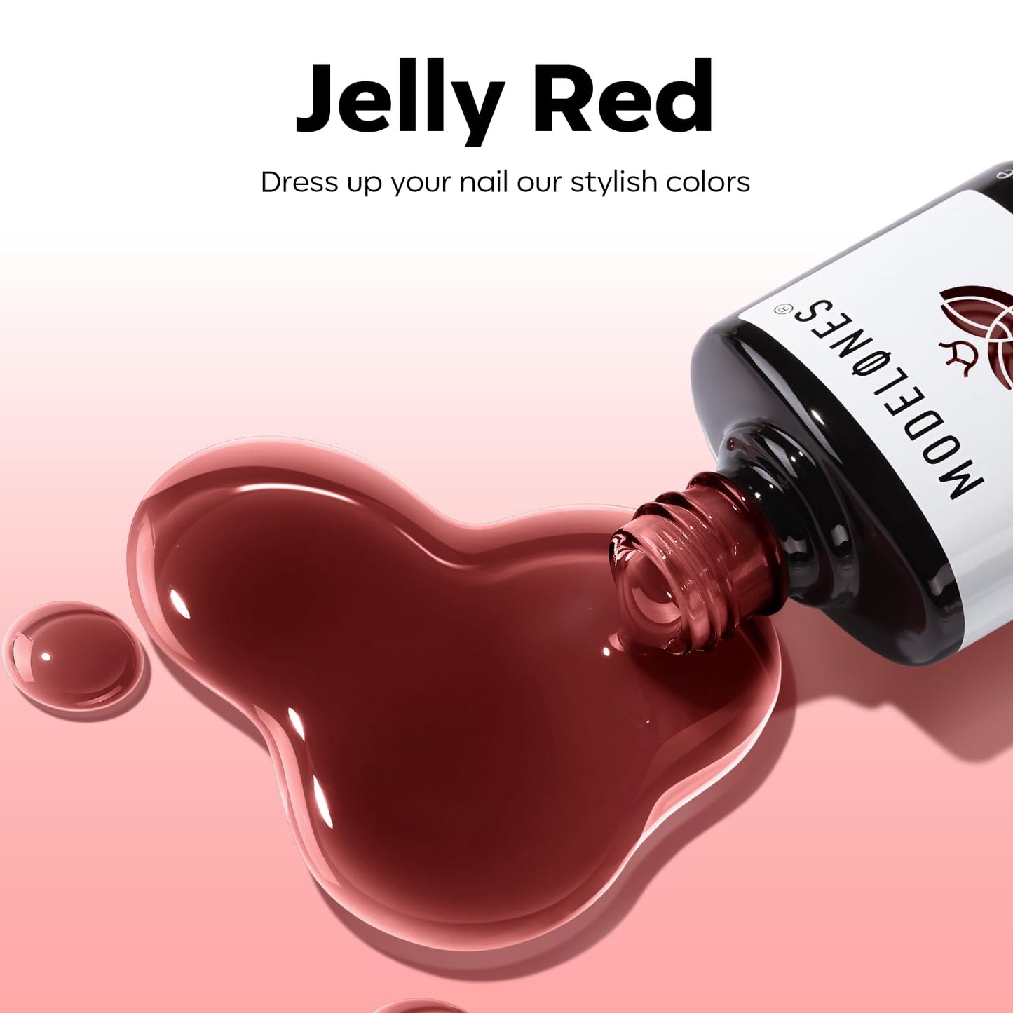 Modelones Gel Nail Polish - Red Wine Sheer Translucent Color | 15 ML Soak Off for LED Manicure
