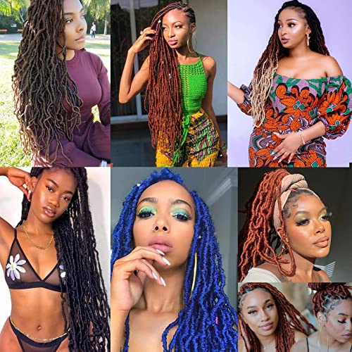 ZRQ 24 Inch Purple New Soft Faux Locs Crochet Braiding Hair - 7 Packs