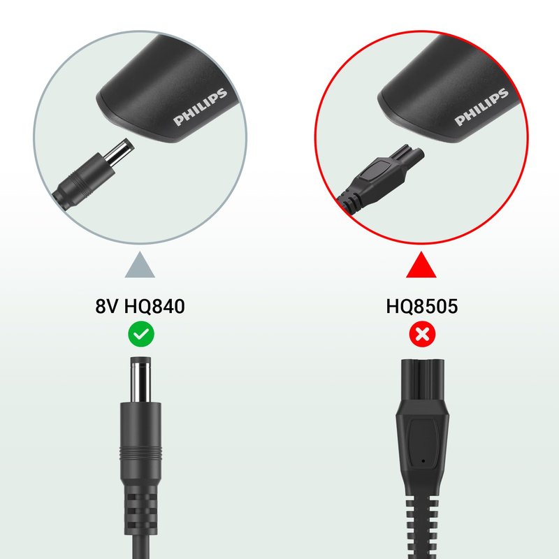NFGEKT 8V Shaver Charger Compatible with Philips Norelco Multigroom HQ840 3000 Series MG3750 MG3750/50 MG3750/10 MG3750/60 MG3760 MG3760/50 Shaver Power Supply Cord Charger