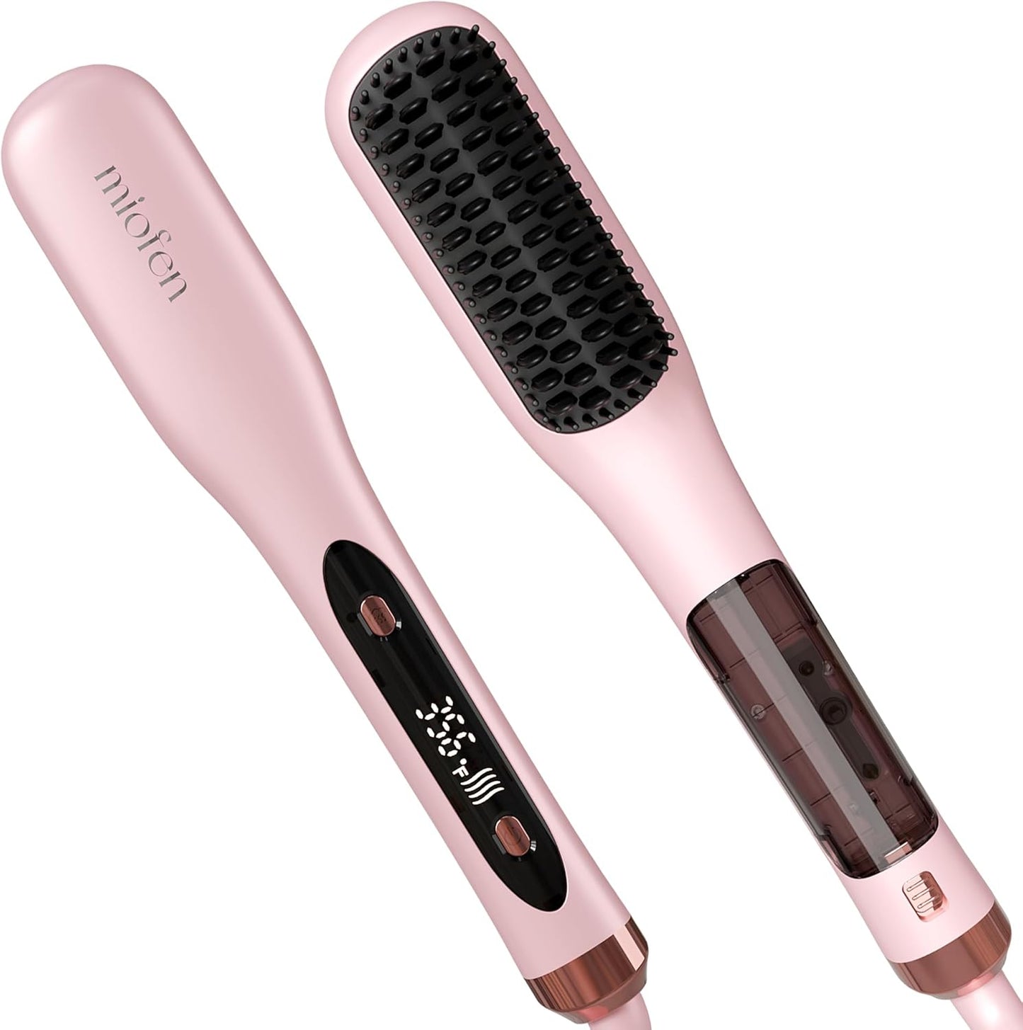 Steam Hair Straightener Brush - 3-in-1 Anti-Frizz Tool for Curly, Thick & Short Hair | Dual Voltage, Reduced Heat Damage