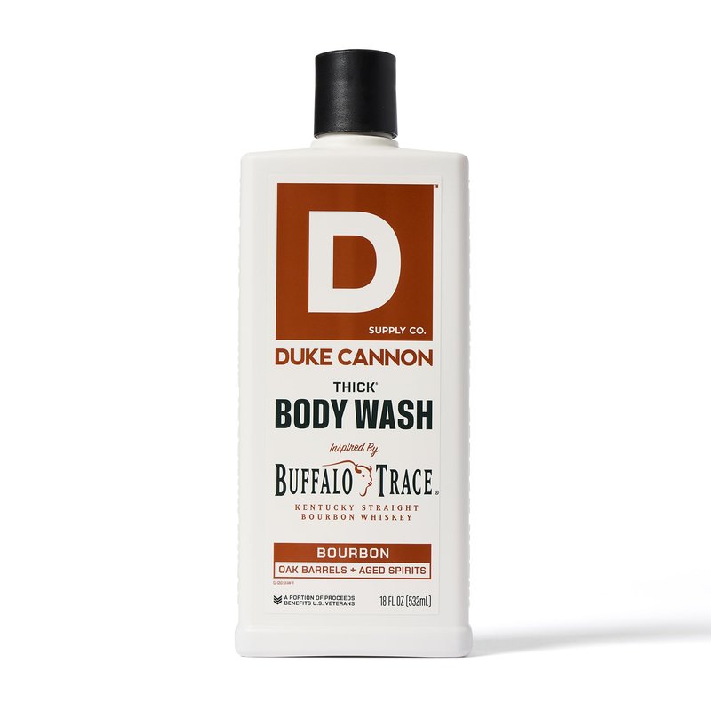 Duke Cannon Bourbon Grooming Bundle for Men – Bourbon Bar Soap, THICK Body Wash & Beard Wash, Oak Barrel Scent, 3-Pack