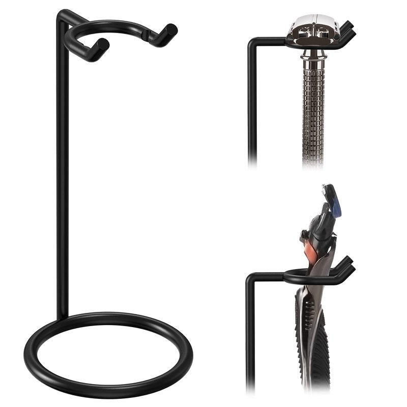 Linkidea Stainless Steel Safety Razor Stand, Men's Travel Shaving Razor Holder, Compatible with Gillette Fusion 5 Long Handle Safety Razor (Black)