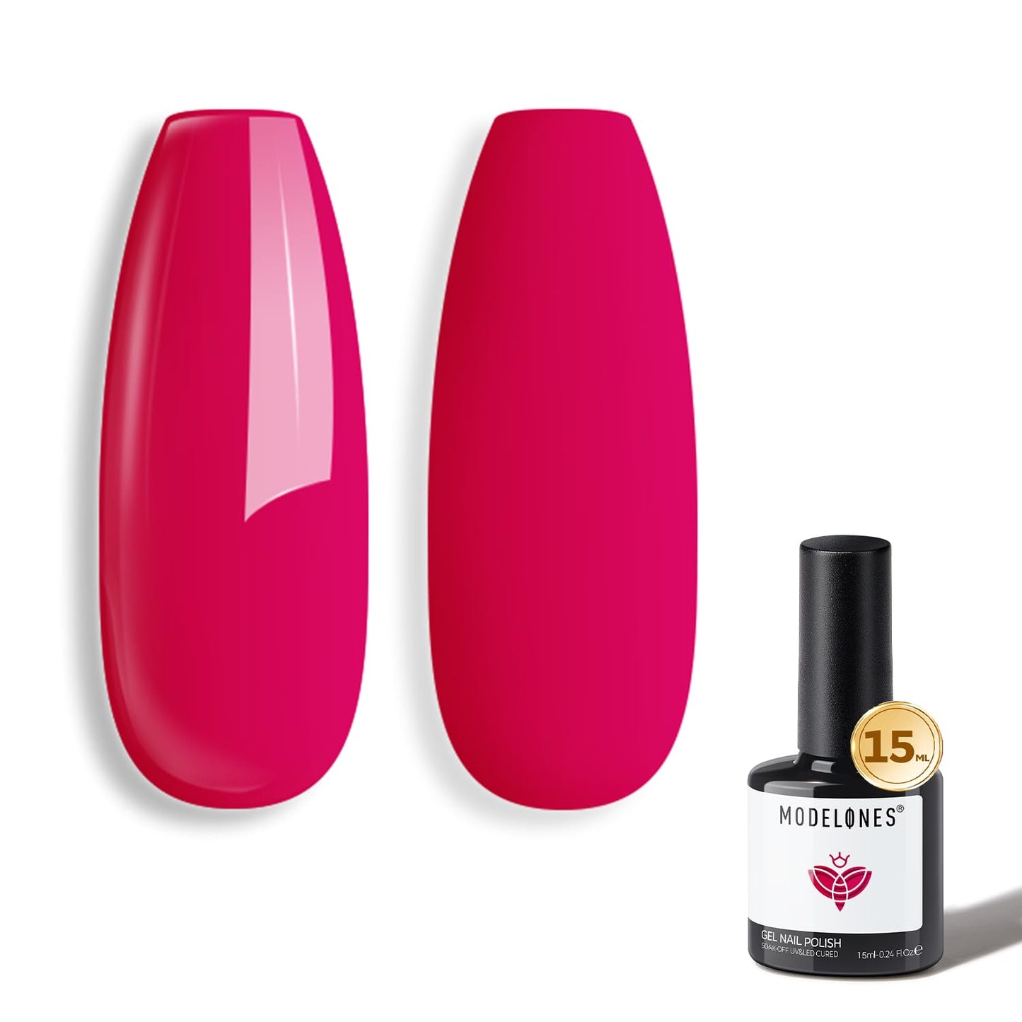 Modelones Black Gel Nail Polish - High Gloss Soak Off 15ml | DIY Manicure at Home