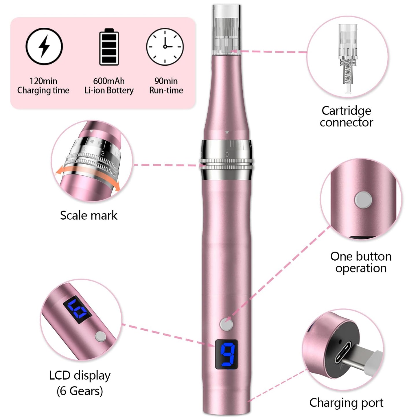 Microneedle Derma Roller - 0.25mm Microneedling Pen for Effective Skin Care | Home Use for Men & Women