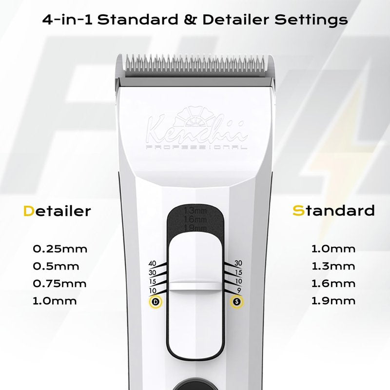 Kenchii Flash Dog Clippers for Grooming 4-in-1 Digital Cordless Cat & Dog Grooming Clipper for Pet Care, Precision Pet Grooming Trim, Shape, and Style Effortlessly, White