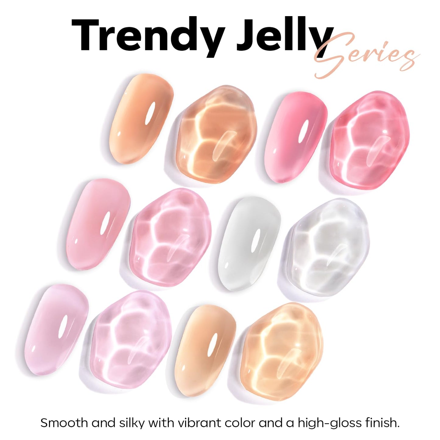 Nude Gel Nail Polish - Translucent Pink Jelly Soak Off | 15 ML for Natural Valentine's Nails