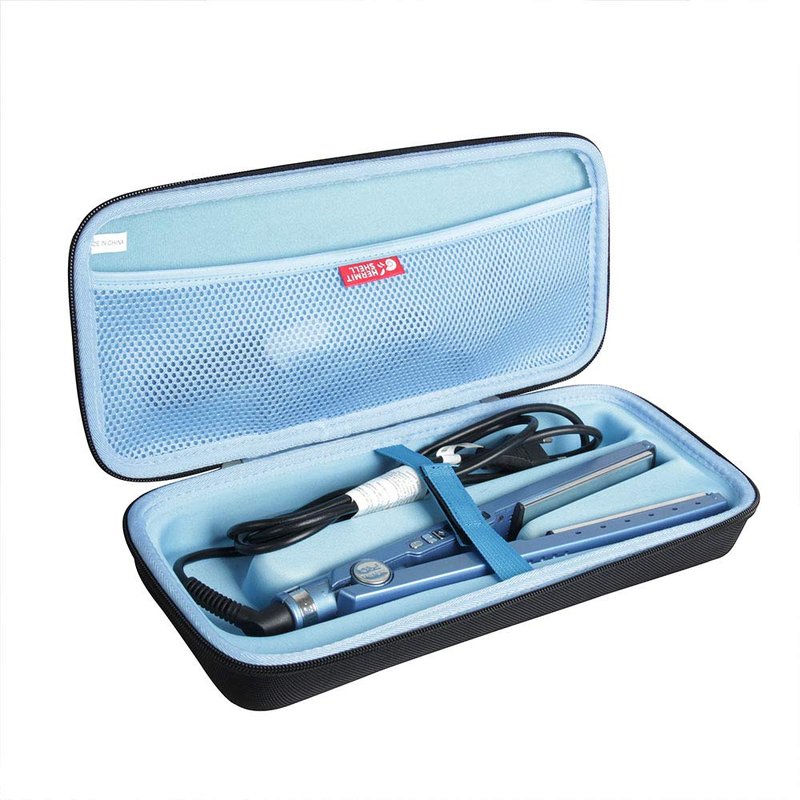 Hermitshell Travel Case for BabylissPRO Nano Titanium Ultra-Sleek Hair Straightener (Black+Blue