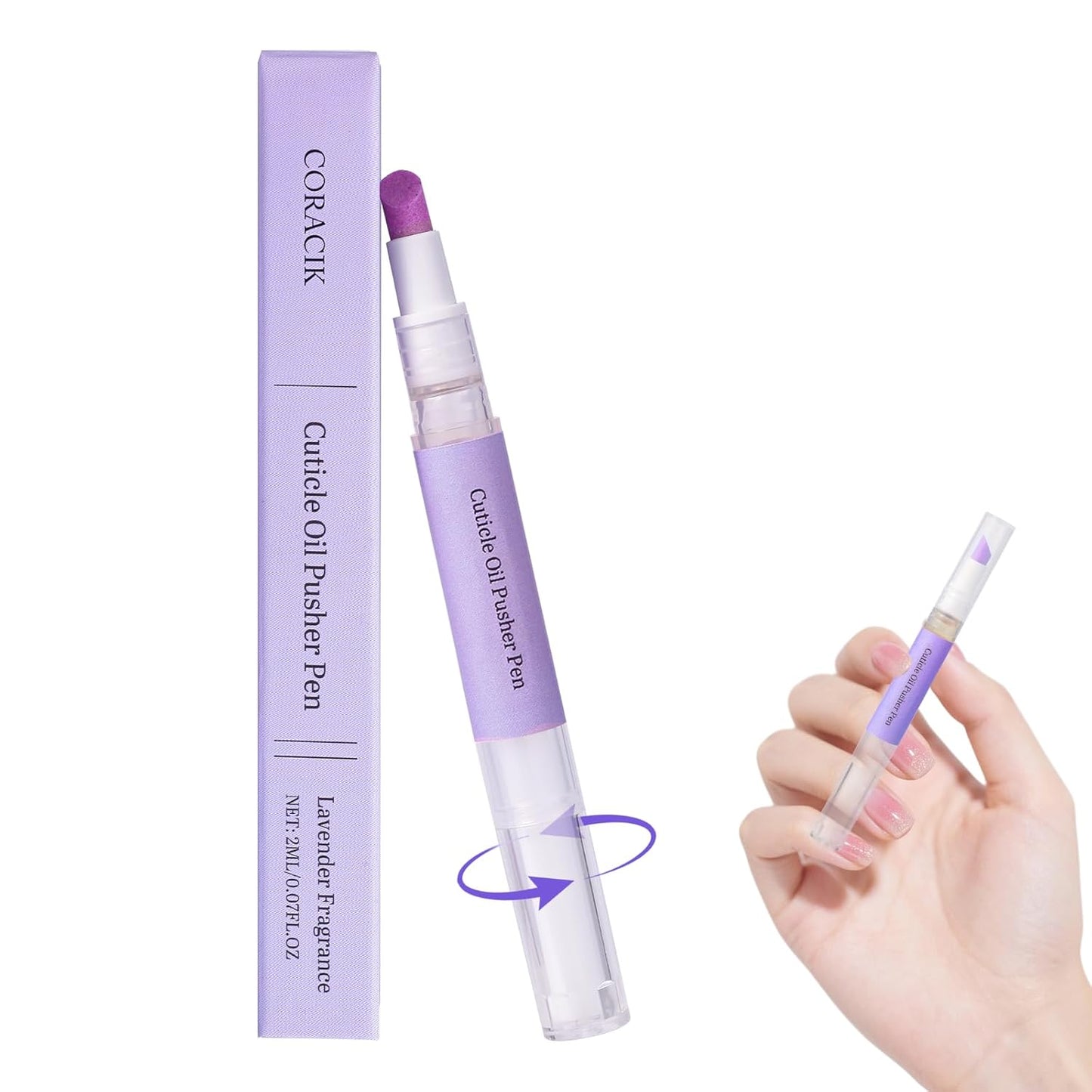 2-in-1 Cuticle Oil Pen - Ceramic Cuticle Pusher & Moisturizer for Damaged Nails | Nail Care Tool