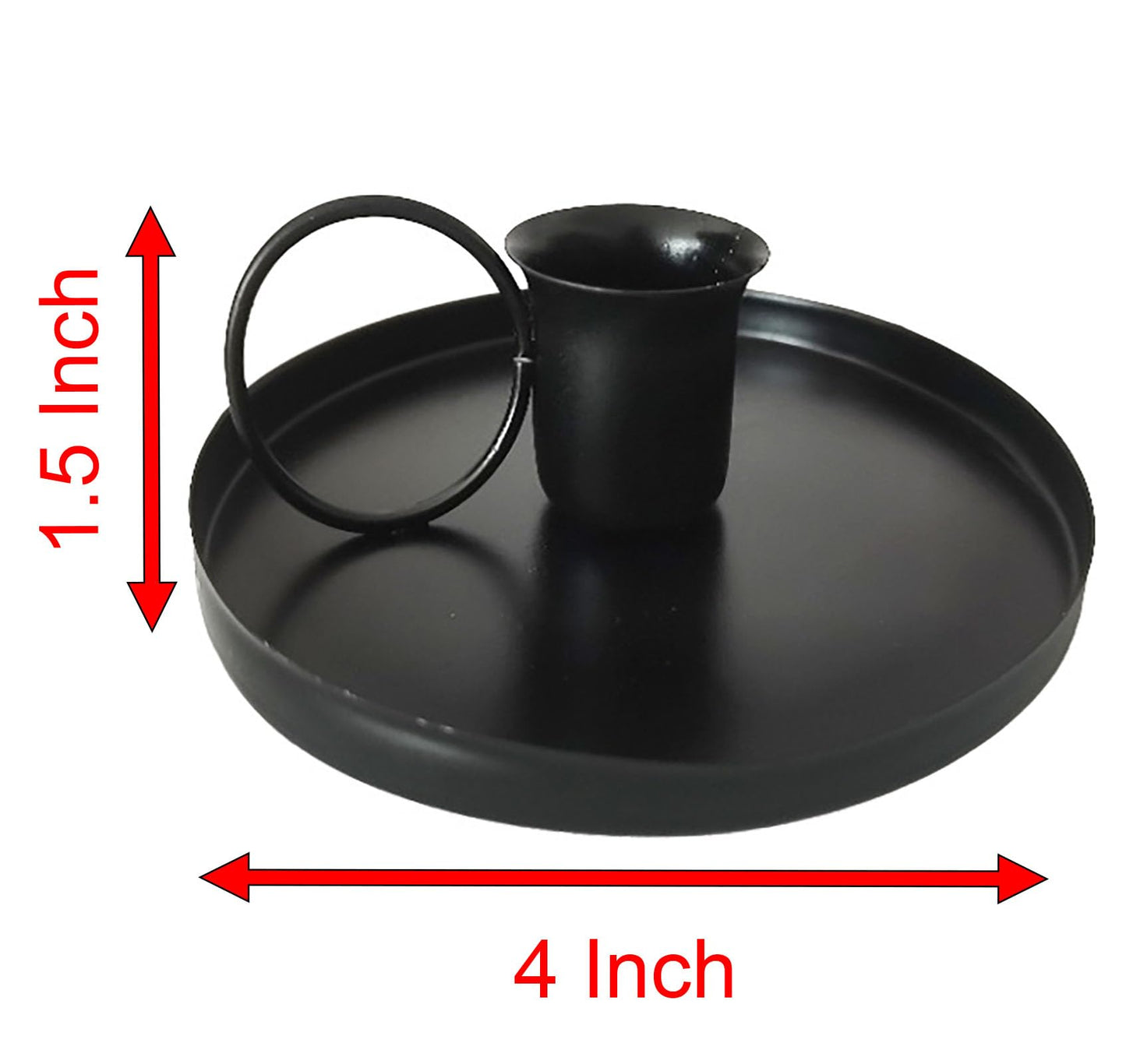 2 Pcs 4 Inch Black Iron Candle Holder for Taper Candles, Dinning,Wedding and Party Decoration (2, Black)
