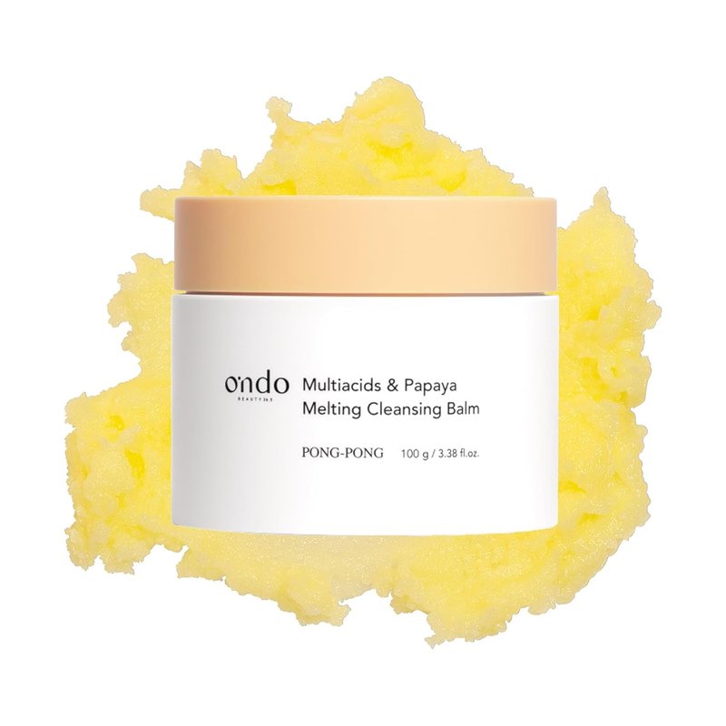 ONDO Beauty Multiacids & Papaya Melting Balm - Gentle Exfoliating Face Cleanser & Makeup Remover | 3.38 fl. oz.