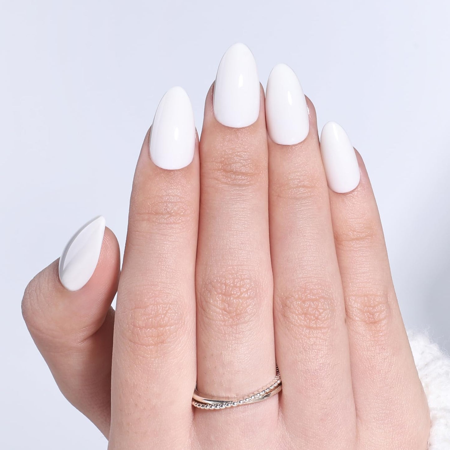 Glossy Red Press On Nails - Almond Shape Fake Nails with Glue | 32 PCS, 16 Sizes for Women