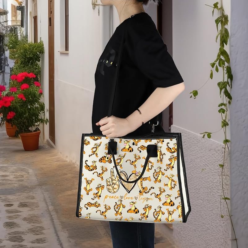 Tiger Print Makeup Bag - Waterproof Canvas Cosmetic Zipper Pouch