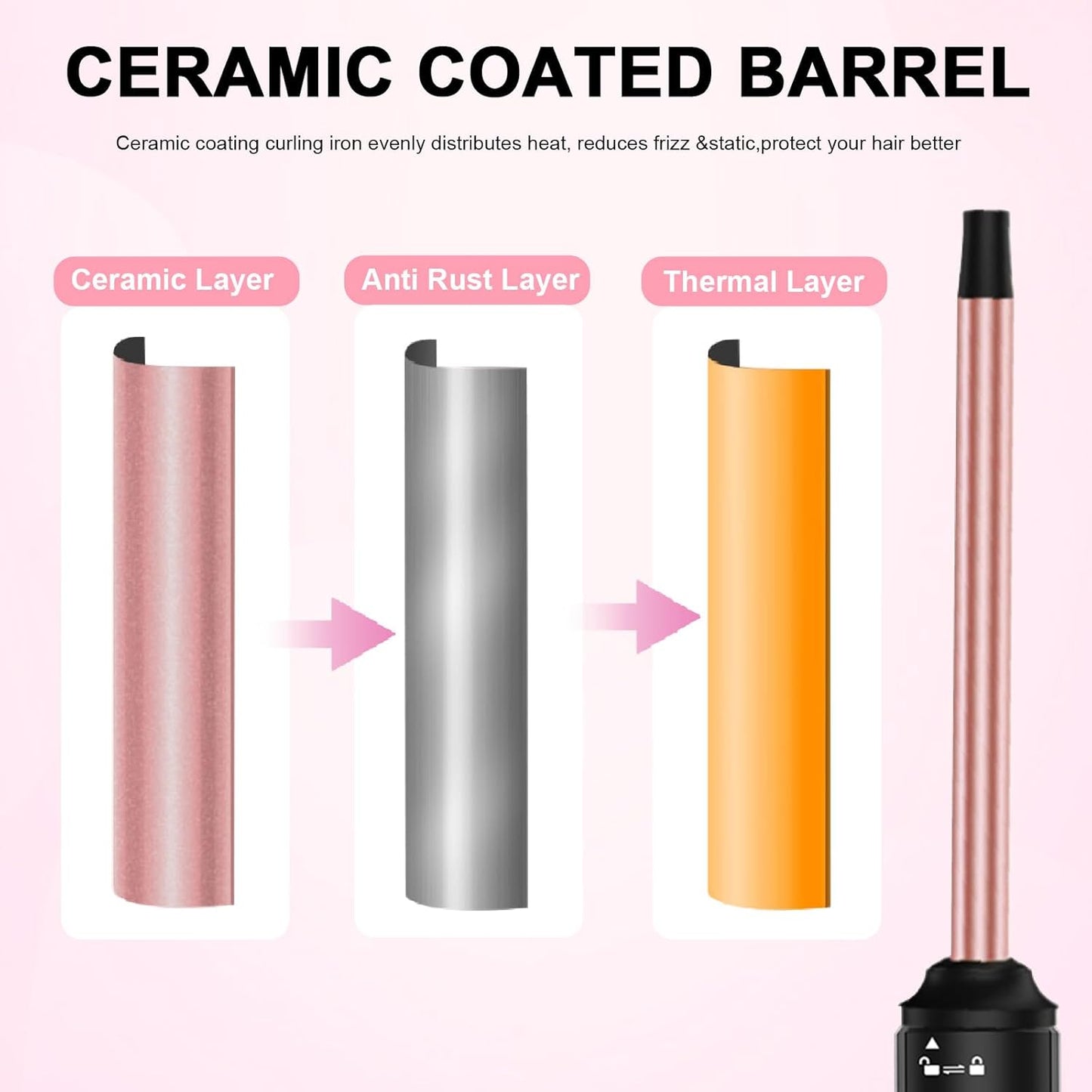 Professional 1/2 Inch Curling Iron - Ceramic Tiny Curling Wand for Short & Long Hair | 2 Temperature Settings, Includes Heat Protective Glove