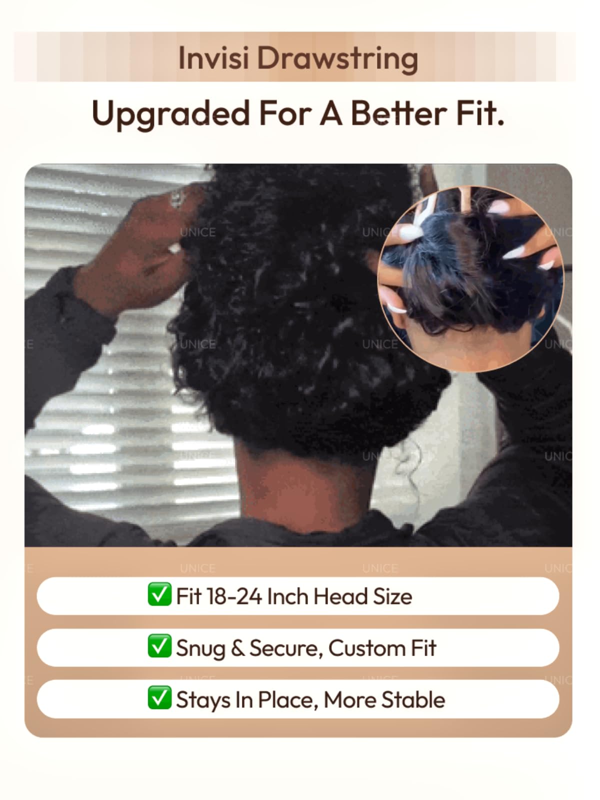 UNICE Bye Bye Slip Water Wave Bob Wig Human Hair, C Side Part 6x4 Glueless Lace Closure Wig, Pre-Plucked & Pre-Cut, 220% Density, Drawstring, Beginner Friendly for Black Women 10 Inch