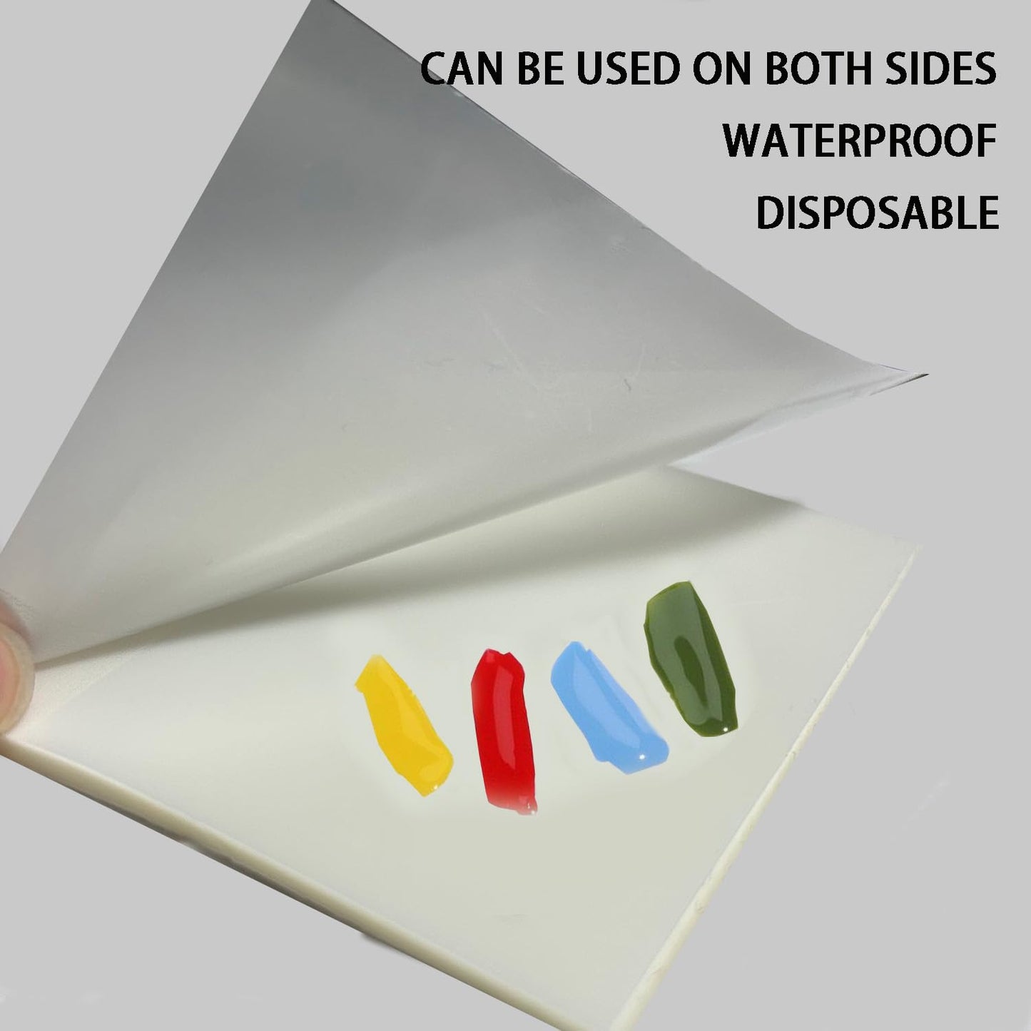 Disposable Nail Polish Palette Paper - 200 Sheets 3x3 Inch Waterproof Mixing Tool with Stirring Rod