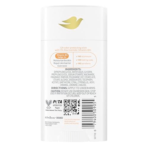 Dove VitaminCare+ Peaches & Shea Butter Aluminum-Free Deo Stick, 2.6 oz