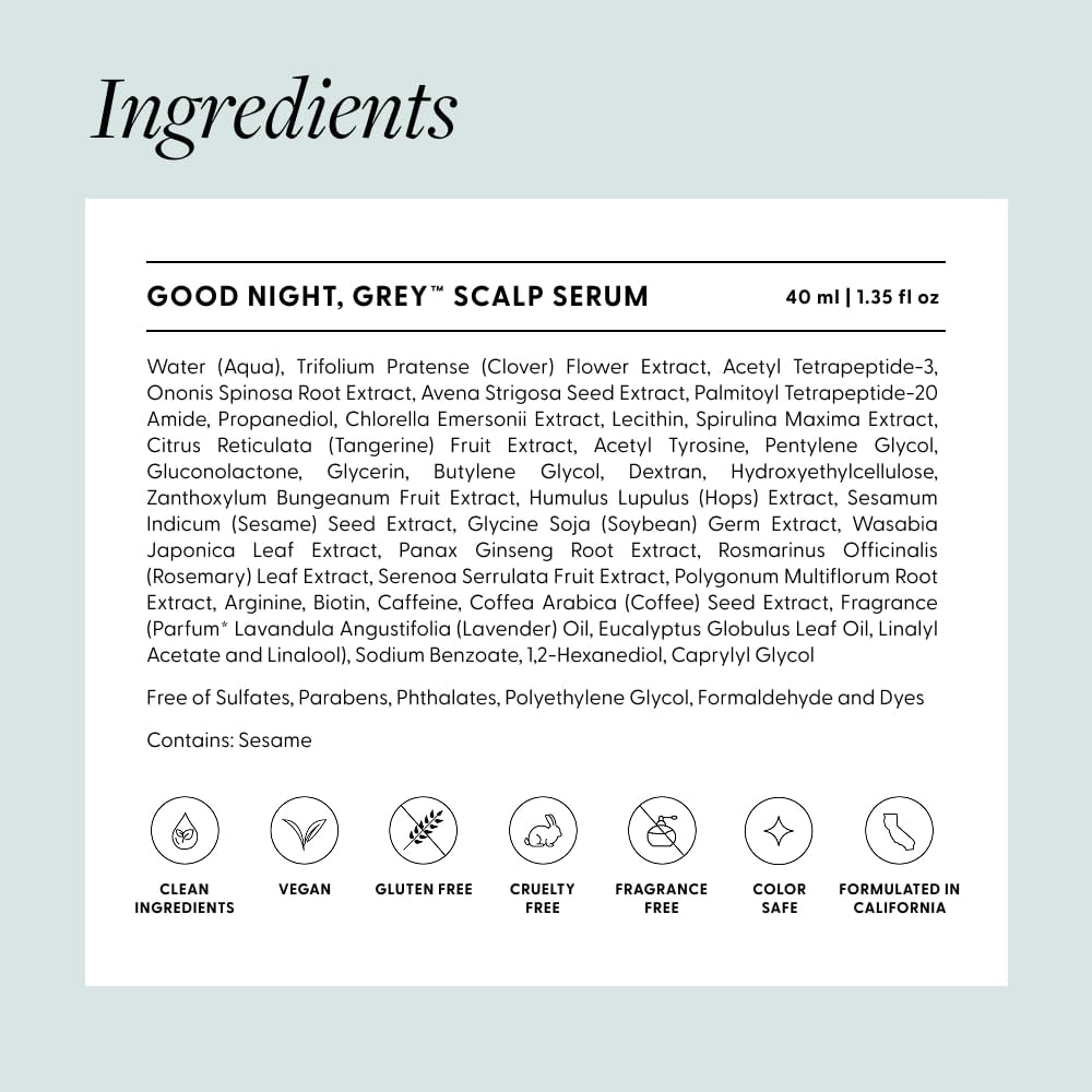 Good Night Scalp Serum - Overnight Treatment for Hair Density & Scalp Health | Lightweight, Oil-Free | 40ml