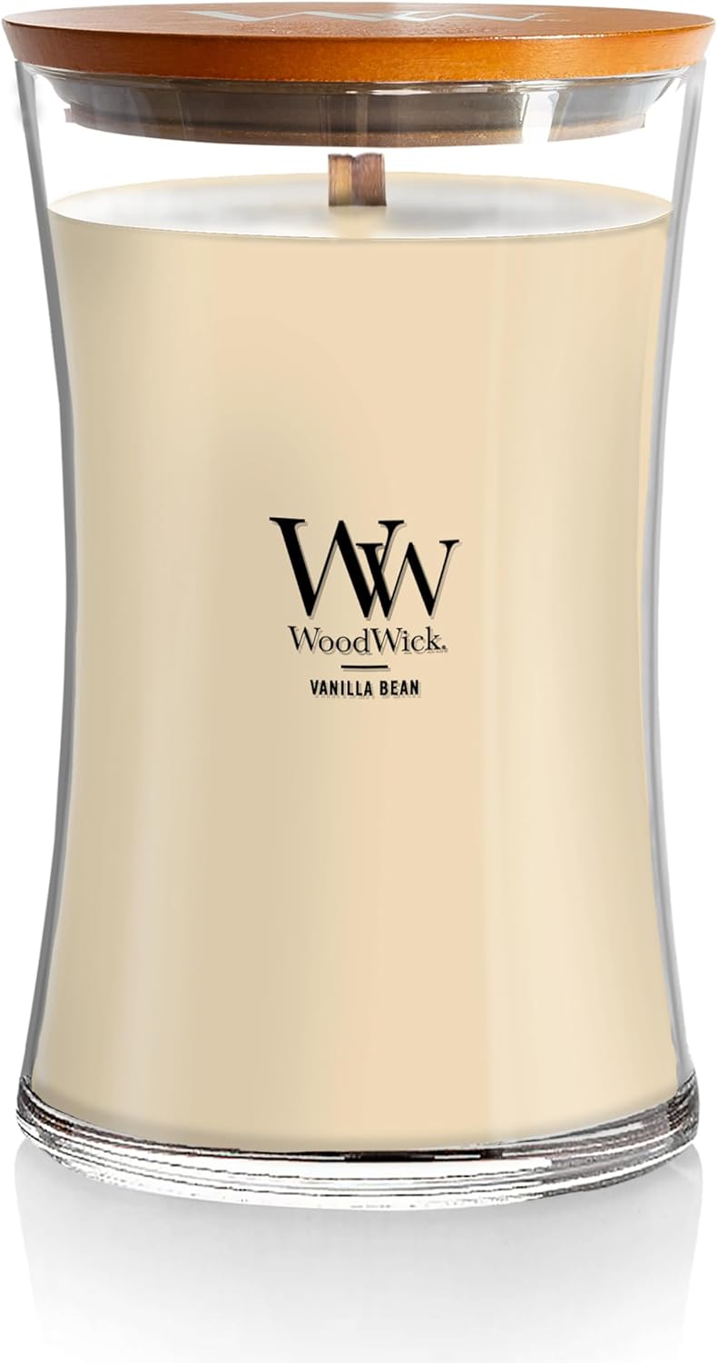 WoodWick Tonka & Almond Milk Candle - 9.7 oz Medium Hourglass with Crackling Wick | Perfect Gift for Men & Women