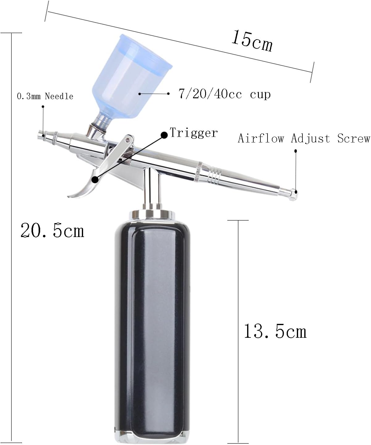 Portable Airbrush Kit - High Air Flow Cordless Compressor for Makeup, Nail Art, Tattoo | Mini Handheld Design