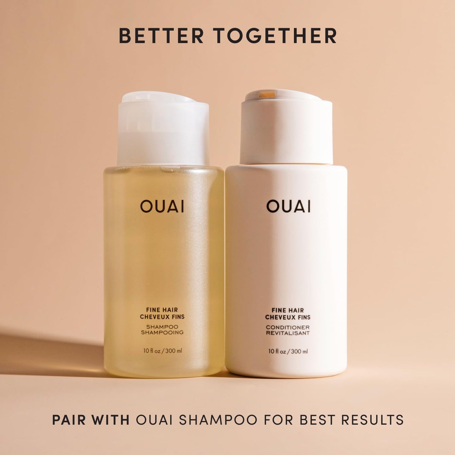 OUAI Fine Hair Conditioner - Volumizing Formula with Keratin, Biotin & Chia Seed Oil - Adds Softness & Bounce | 10 Oz