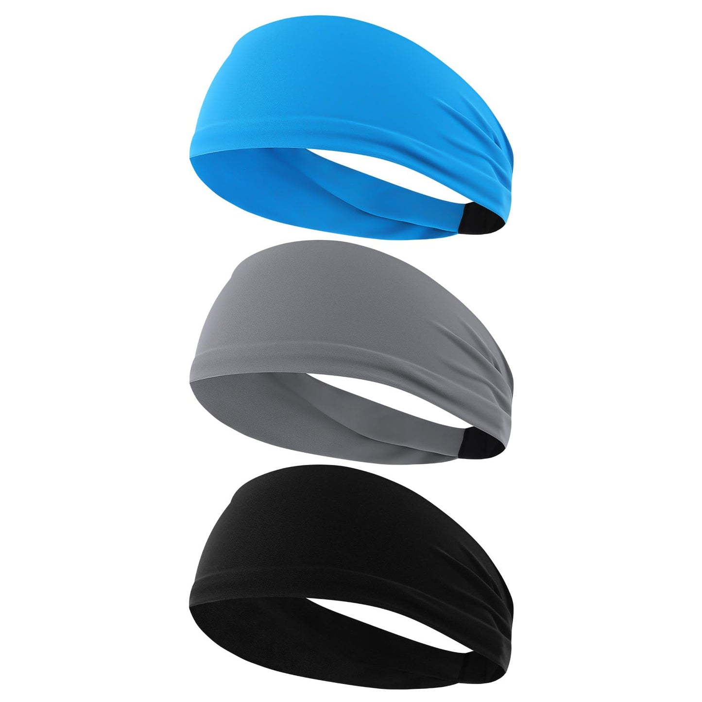 YARIEW Headbands for Women Non Slip Elastic Head Bands Stretch Hair Wraps Thin Headbands for Washing Face, Workout, Yoga, Running, Makeup, Spa, and Hair Accessories Black