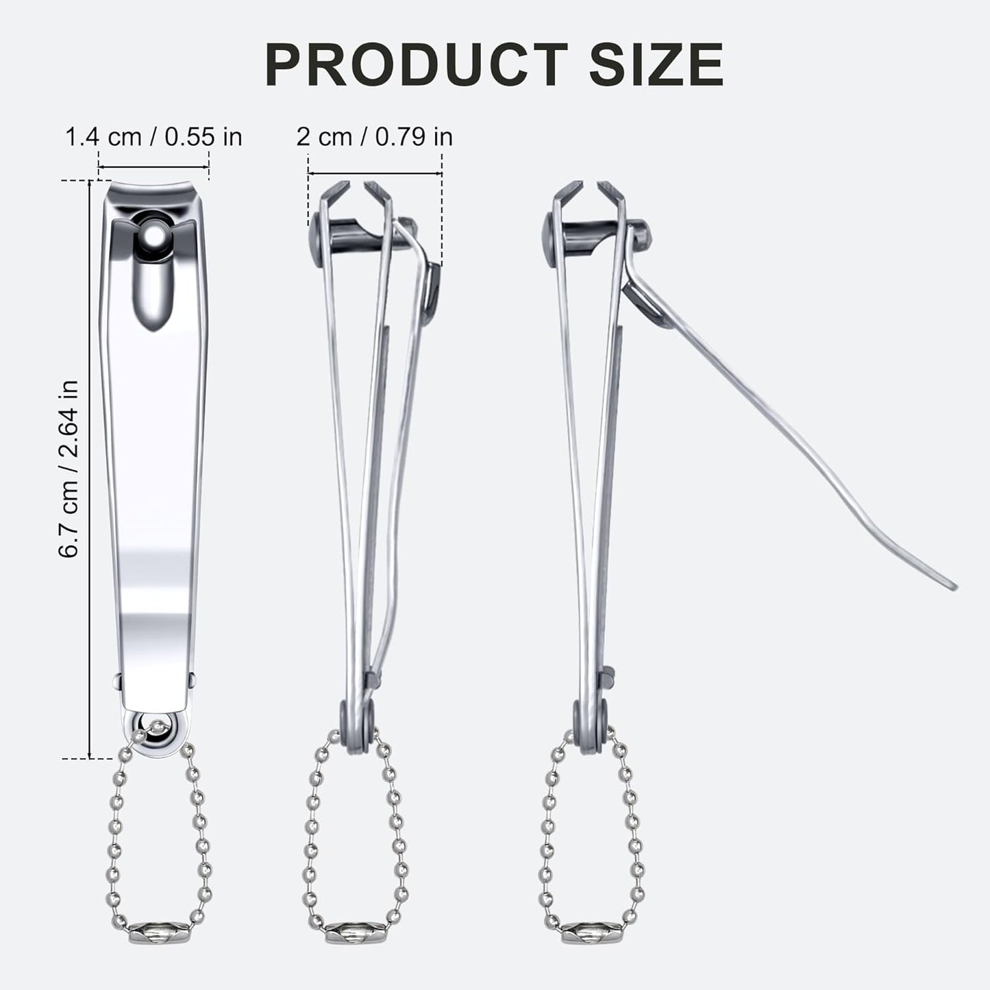 Nail Clippers Bulk - Fingernail Clippers with File | Individually Wrapped for Travel & Charities (50-Pack)